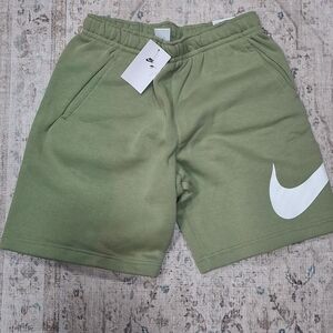 Nike Olive Green Shorts with White Swoosh